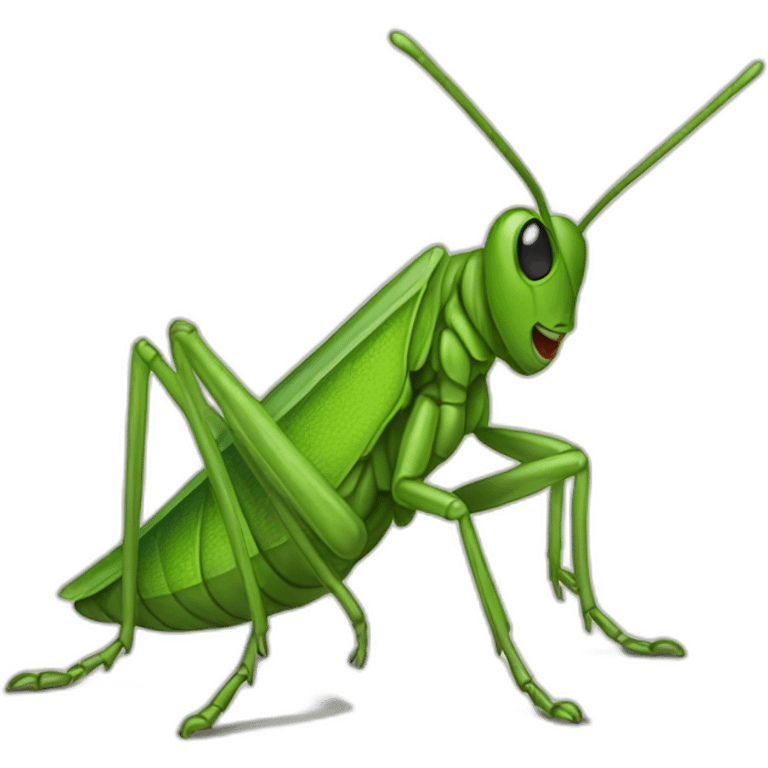 Green grasshopper jump emoji