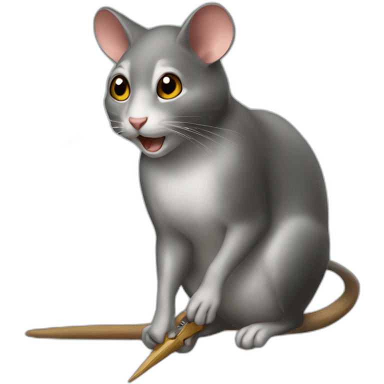 Chat chasse souris emoji