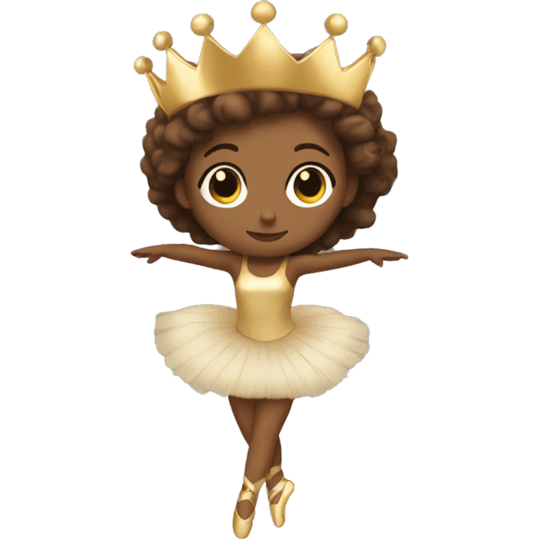  brown ballerina gold wings gold crown emoji