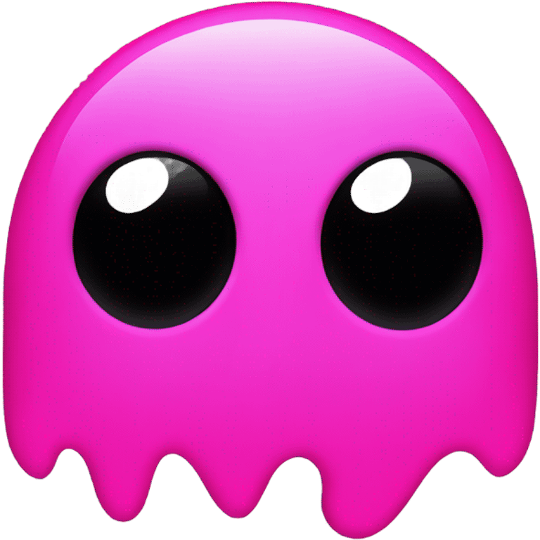 Neon pink Pac-Man ghost emoji