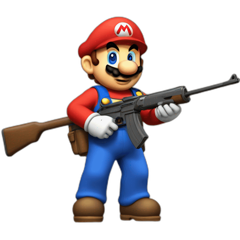 Mario with a rifle emoji