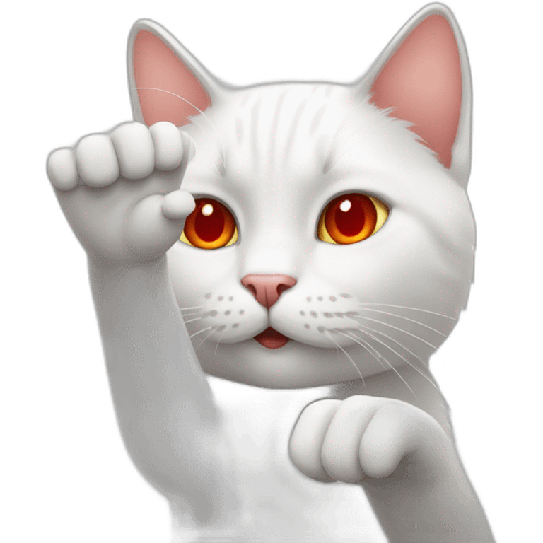 white-cat-red-eyes-hand-gesture emoji