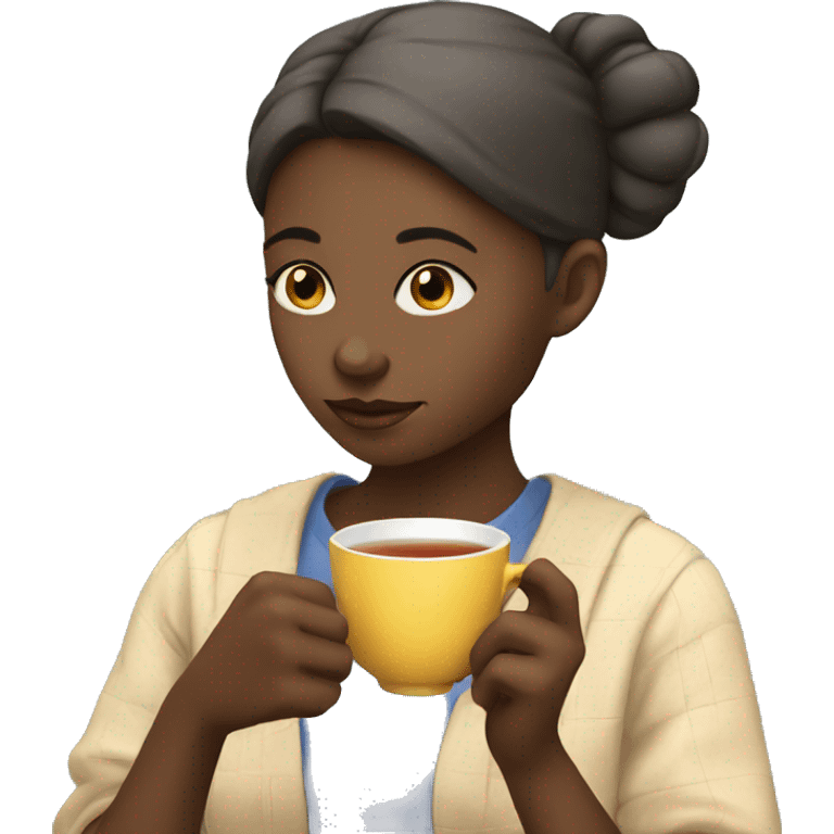 girl with  drinking tea emoji