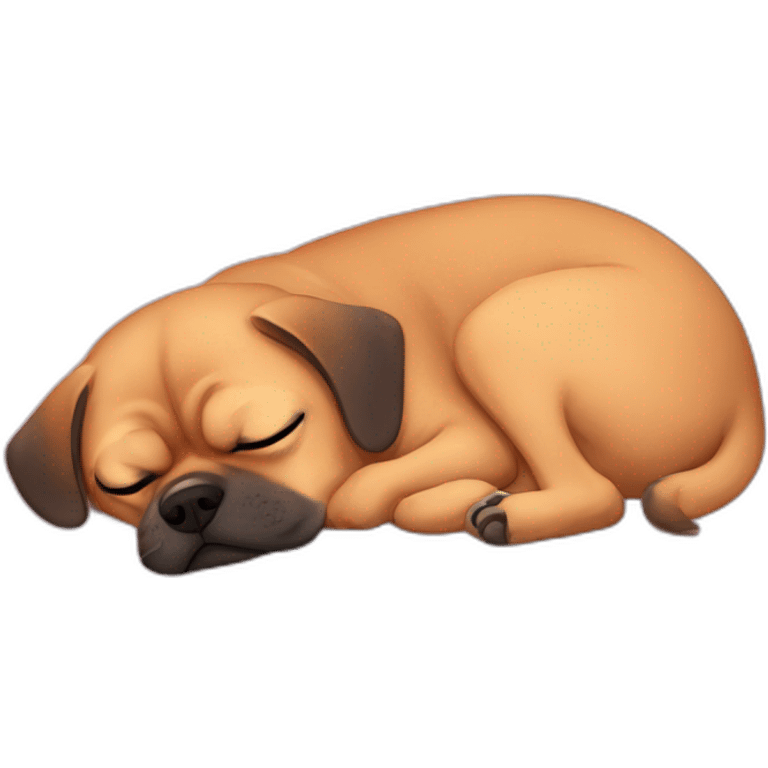 Puggle sleeping in bed emoji