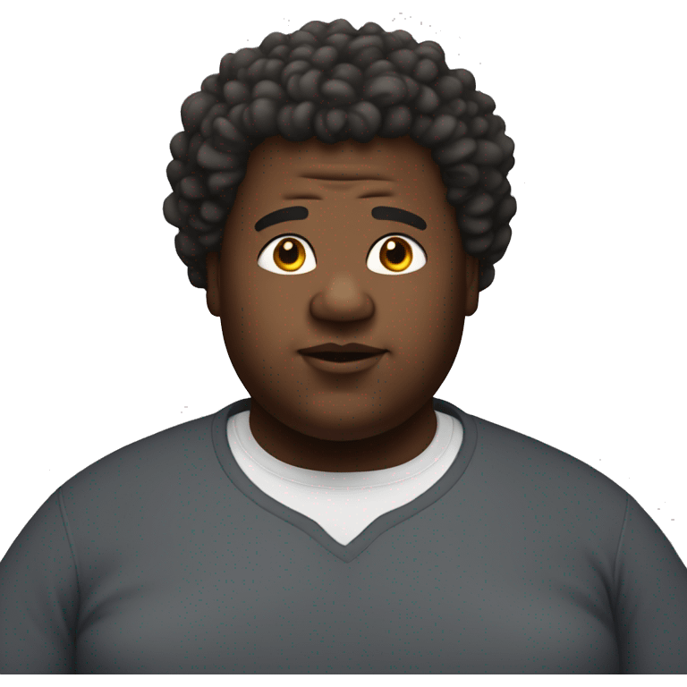 Fat Black man with a perm emoji