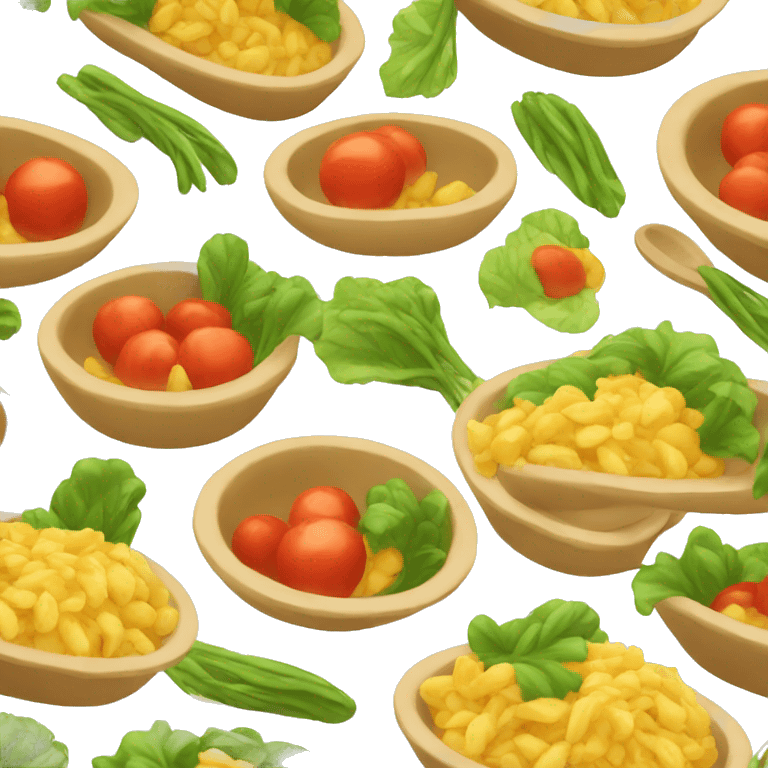 side dish, in the style of IOS emoji emoji