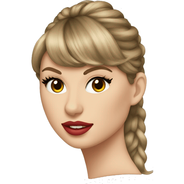 Taylor swift with hair in a high ponytail emoji