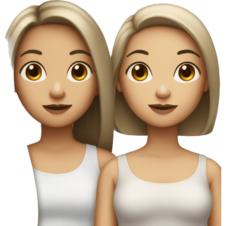 group of three girls , two with long straight hair, one with short hair emoji