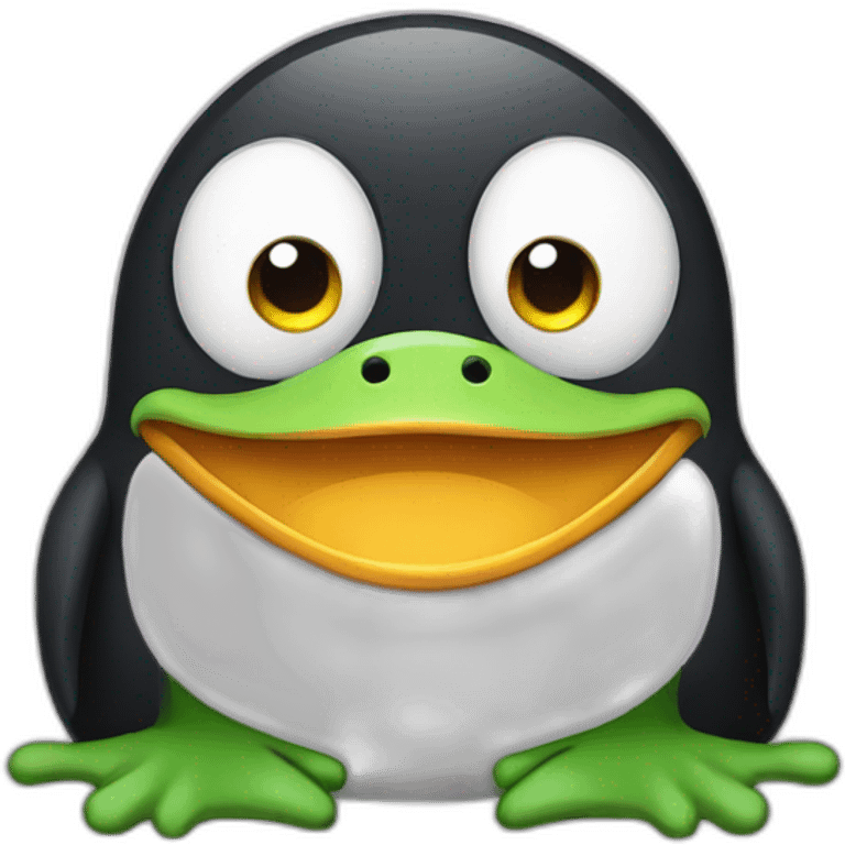 Penguin and frog combined emoji