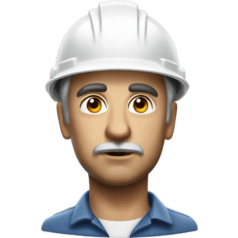 photorealistic Soviet serious man wearing a construction helmet emoji