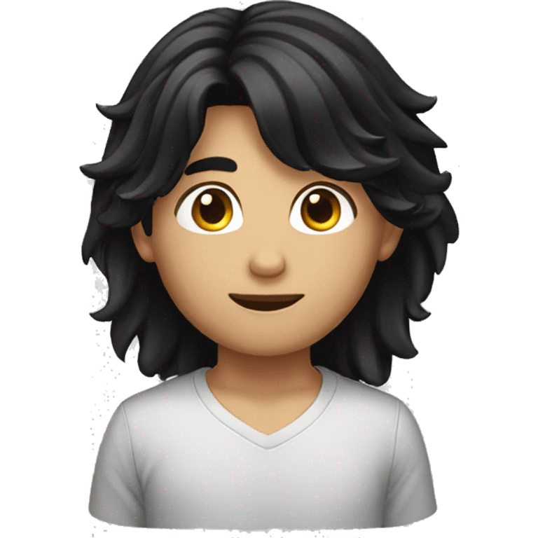 long black hair boy emoji