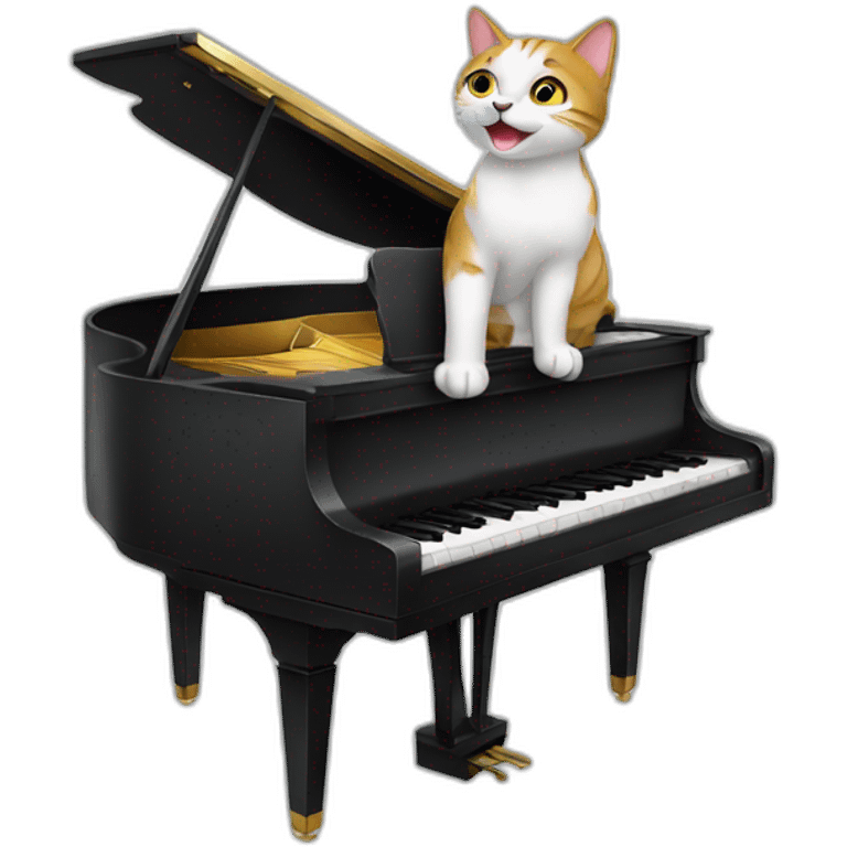 cat playing piano emoji