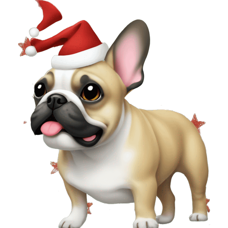 French bulldog in a Christmas mood  emoji