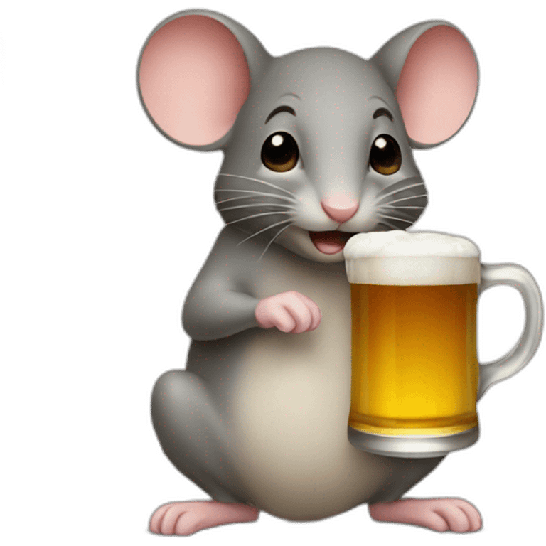 Beer mouse emoji