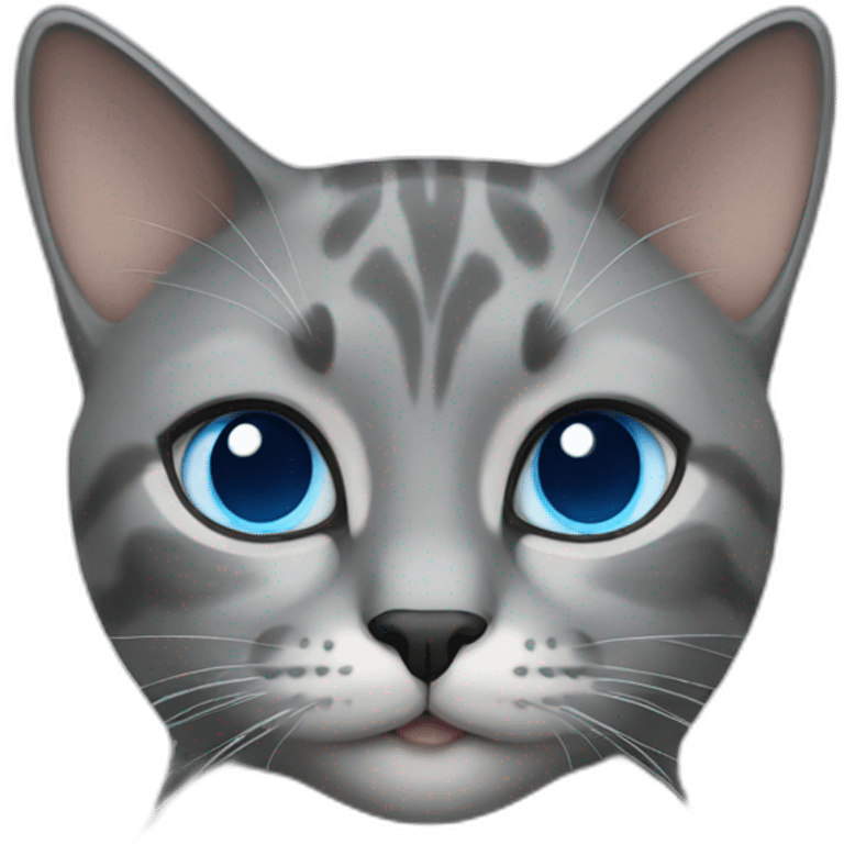 gray female cat blue eyes emoji