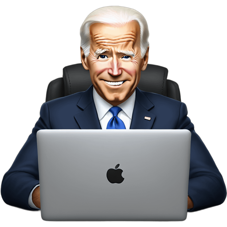 Joe biden with laptop  emoji