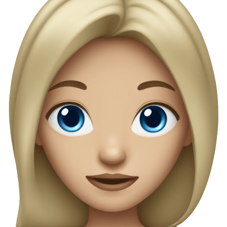 girl with dark blonde hair and blue eyes emoji