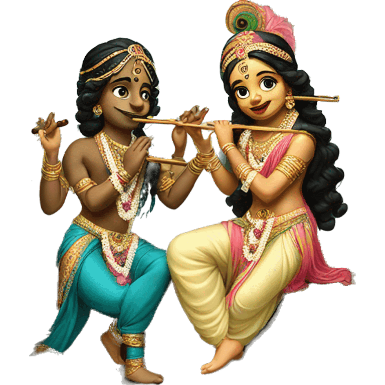 Radha krishna with flute emoji