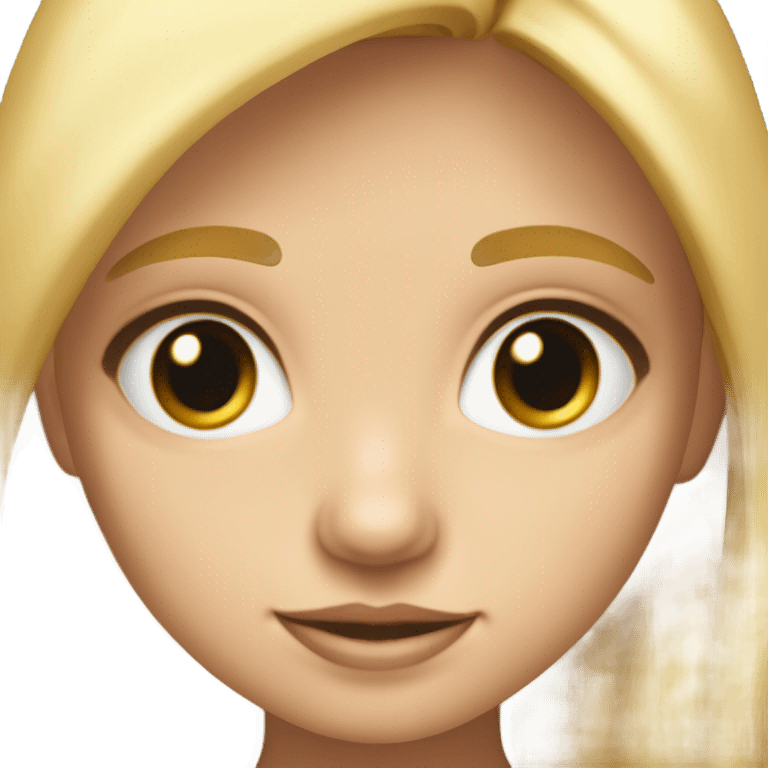 Crea una niña rubia con cuatro años y ojos miel  emoji