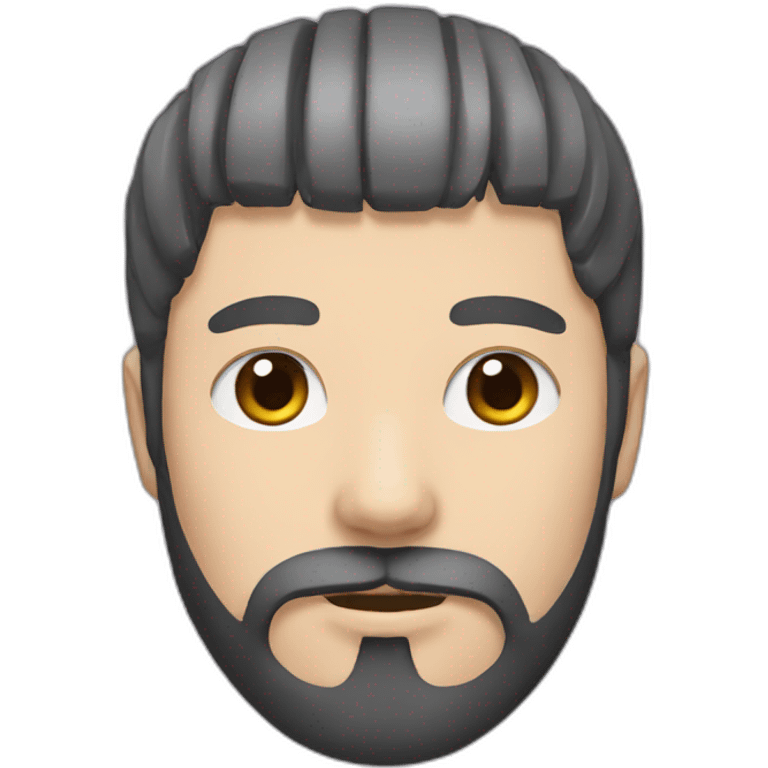 Japanese man with a beard and stripped cat half faced emoji