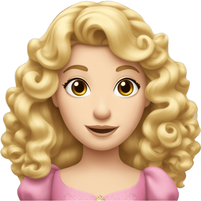 Princess Aurora blonde ringlets and bangs  emoji