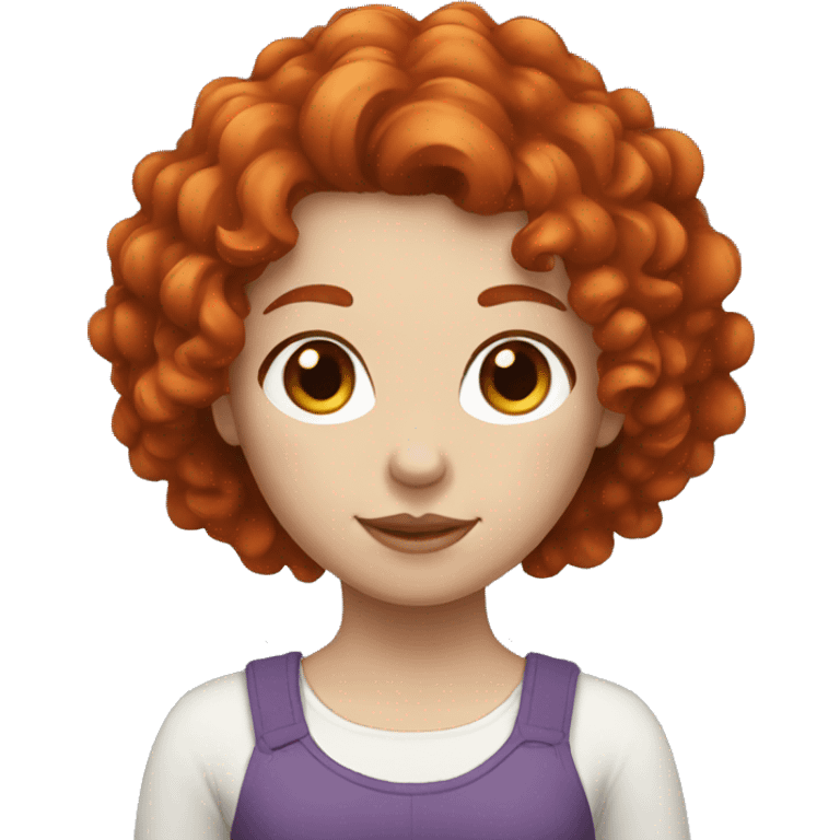 a girl with red curly hair and white skin emoji