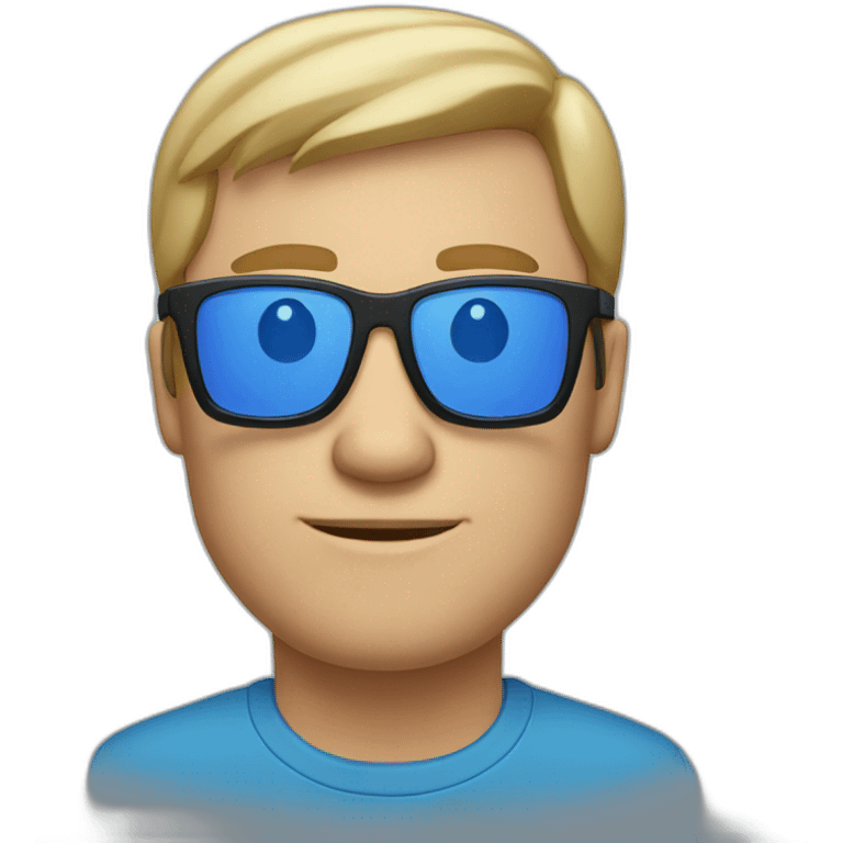 white man with glases and blue tshirt emoji