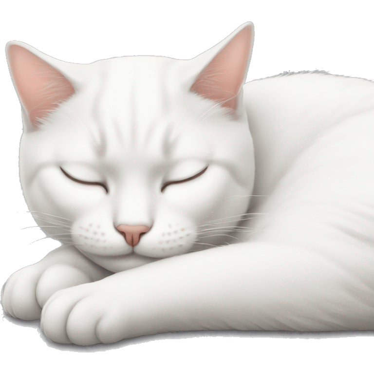 White cat sleeping  emoji