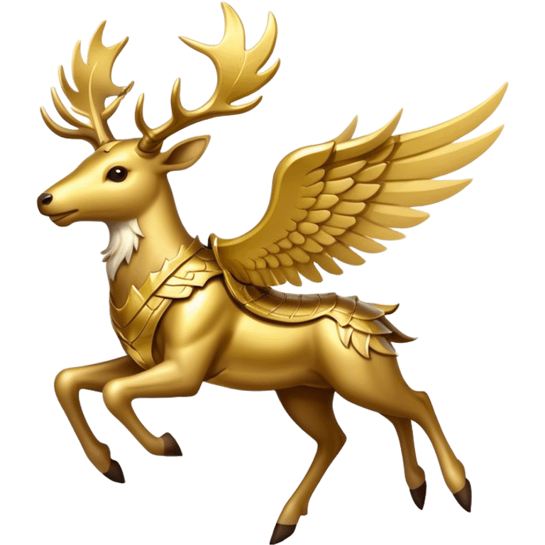 Flying Elk with wings with gold armor emoji