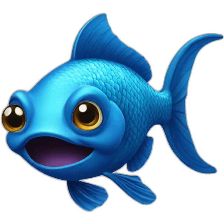 Poisson bleu emoji