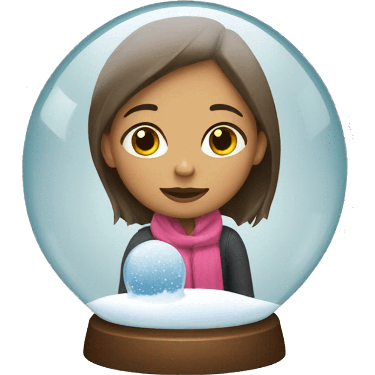 A girl with a snow globe emoji