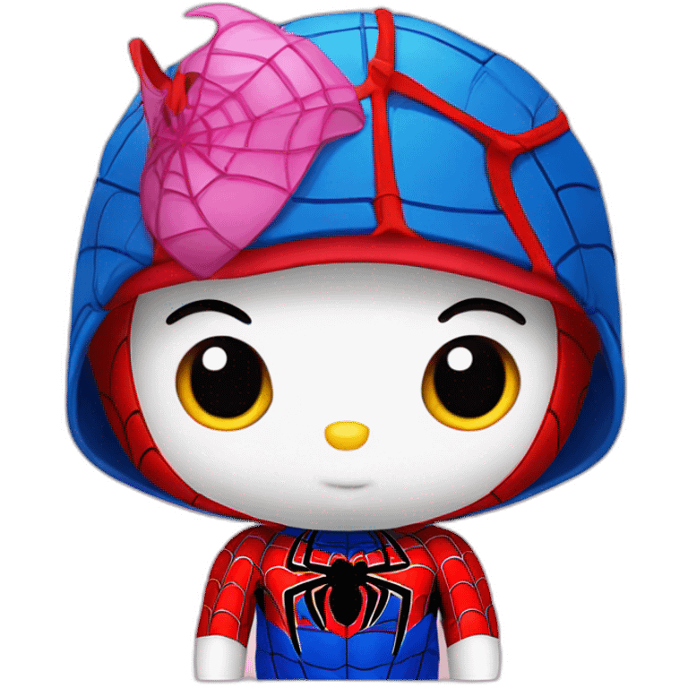 Hello kitty with a spider man cap (very cute) emoji