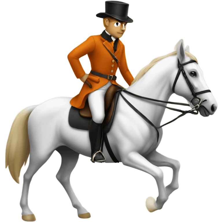 Fox hunting on horse emoji