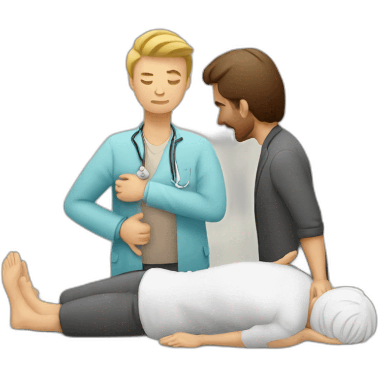 a chiropractor cracking a back of a man emoji