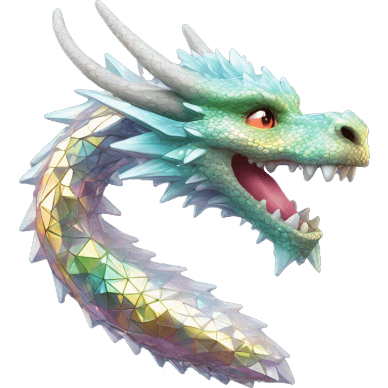 56-carat iridescent diamond crystal dragon emoji