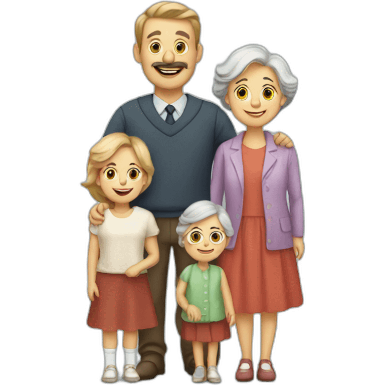 danish family with mom, dad, kid and grandma emoji