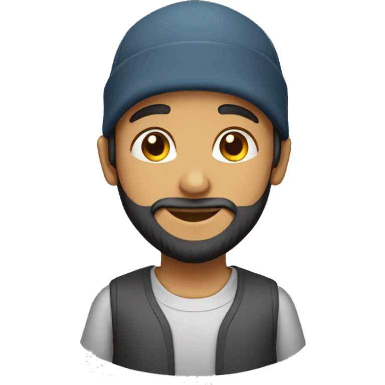 muslim young boy with long beard with cap emoji