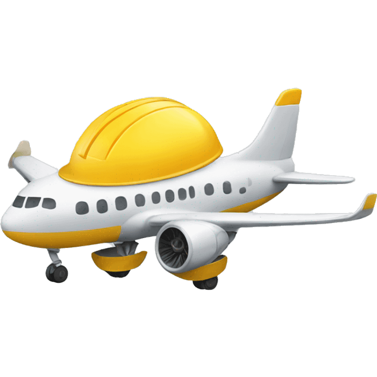 Plane with a hard hat emoji