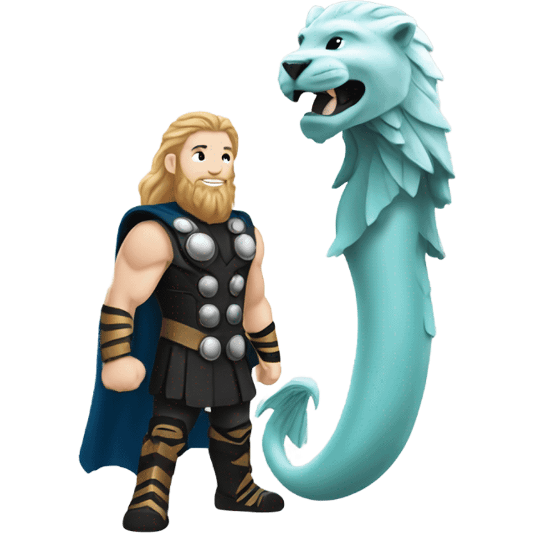 thor with merlion tail emoji