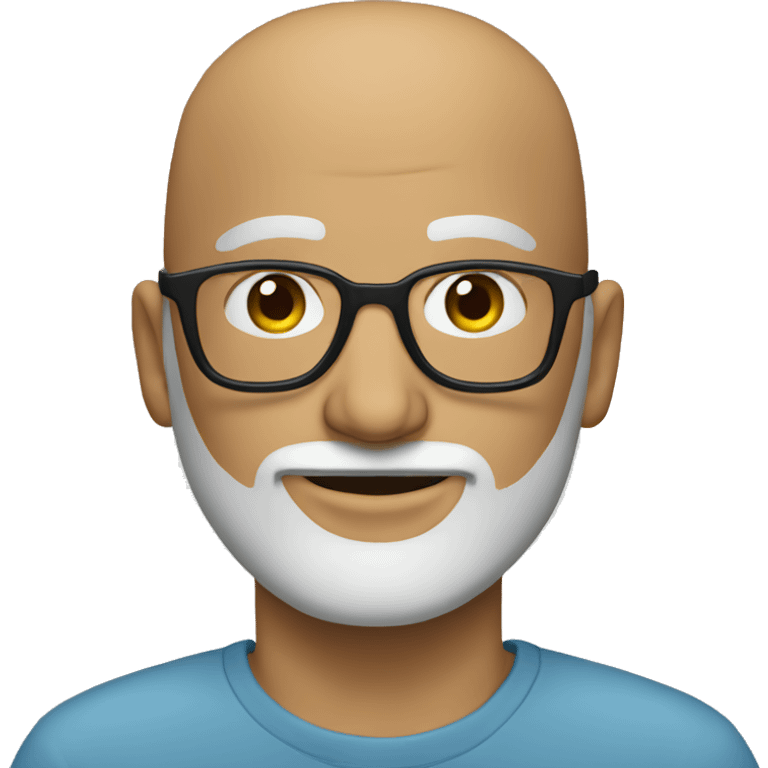 Bald man with beard and glasses emoji