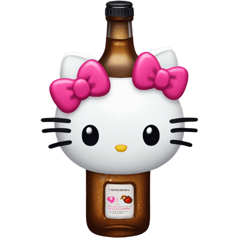 Hello kitty crying with tears with alcohol hello kitty emoji