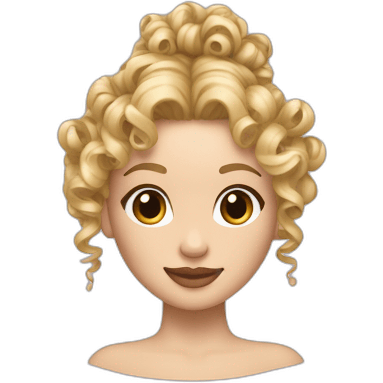 blonde curly hair up in chignon ringlets emoji