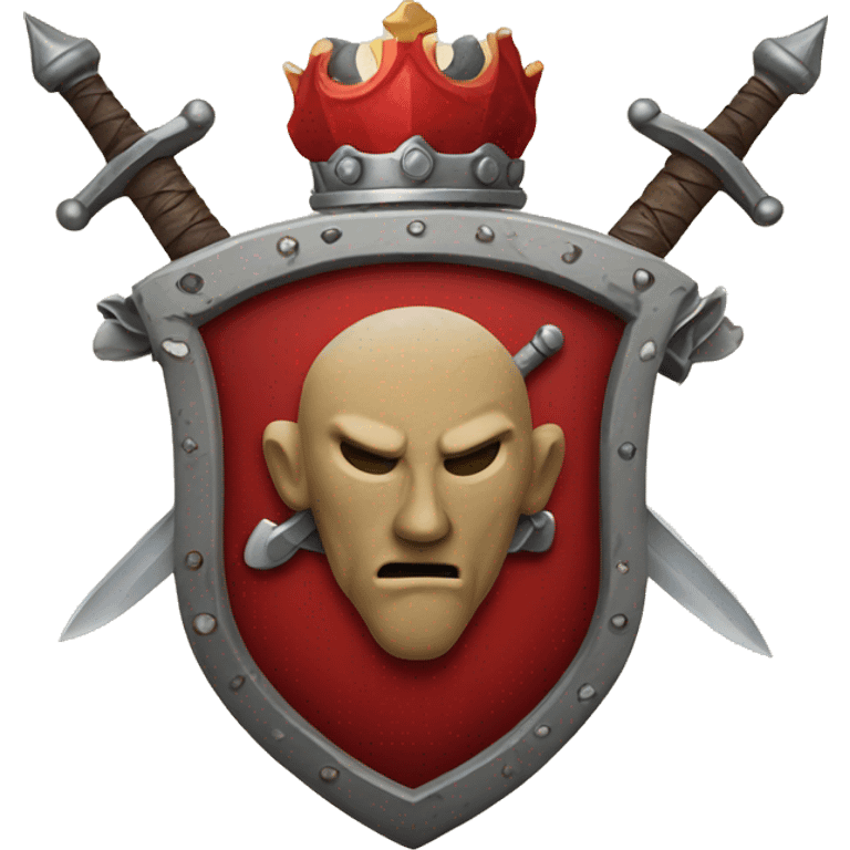 Red family crest with stones and swords emoji