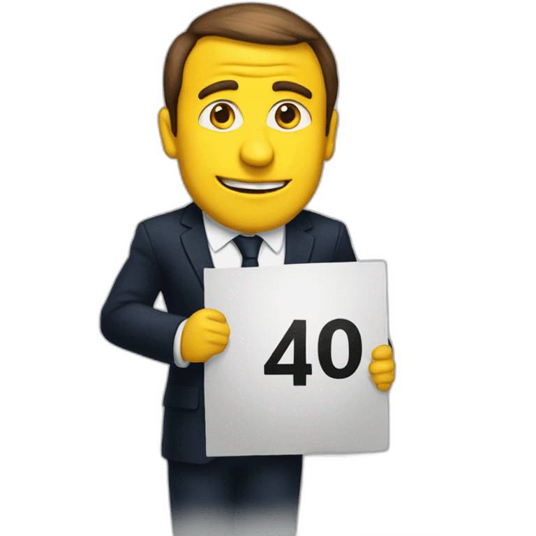 Macron Holding a sign that says 49-3 emoji