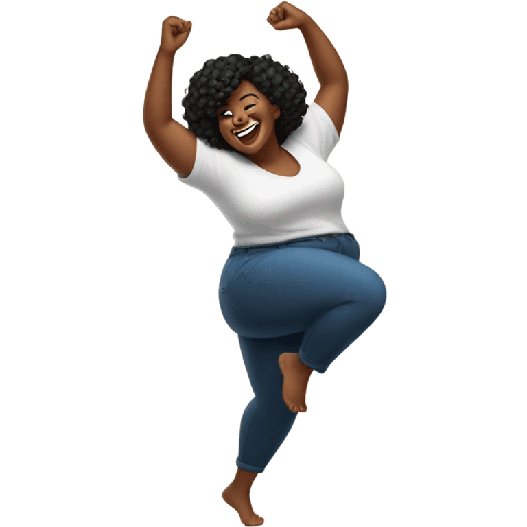 Fat black lady dancing  emoji