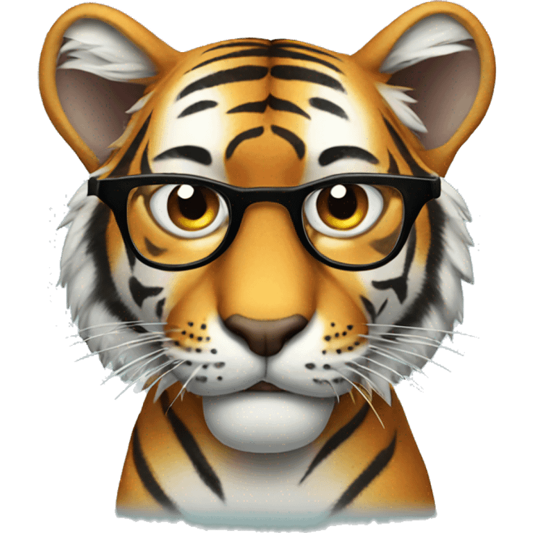 tiger with glasses emoji