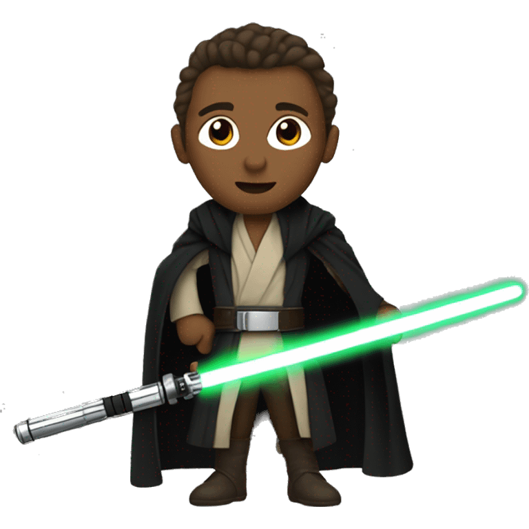 Jedi with lightsaber and black Coat flying emoji