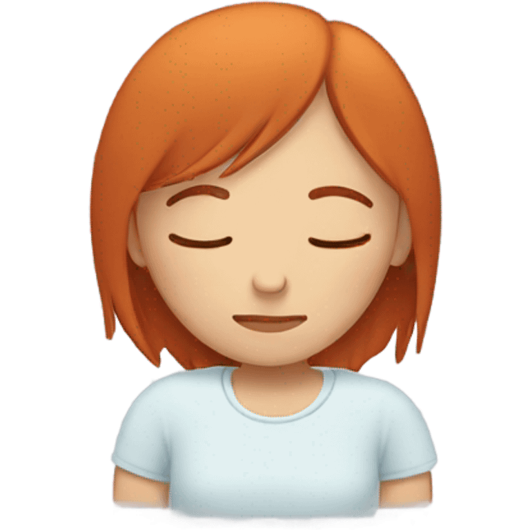 Redhead straight hair sleeping sleeping emoji