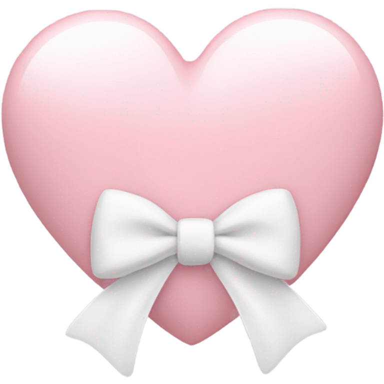 Pastel pink heart with white bow emoji