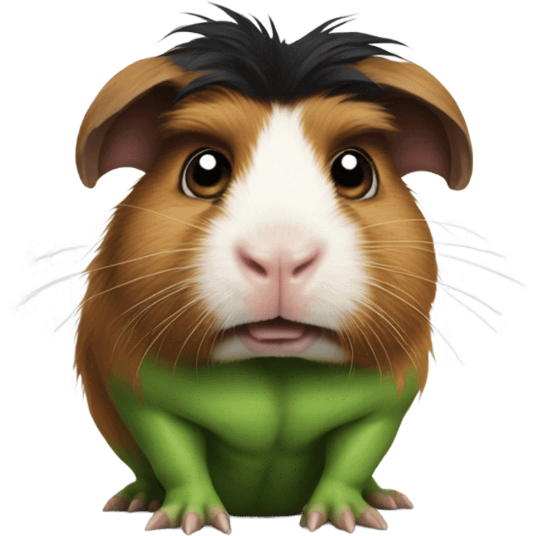 Guinea pig mad as the hulk emoji